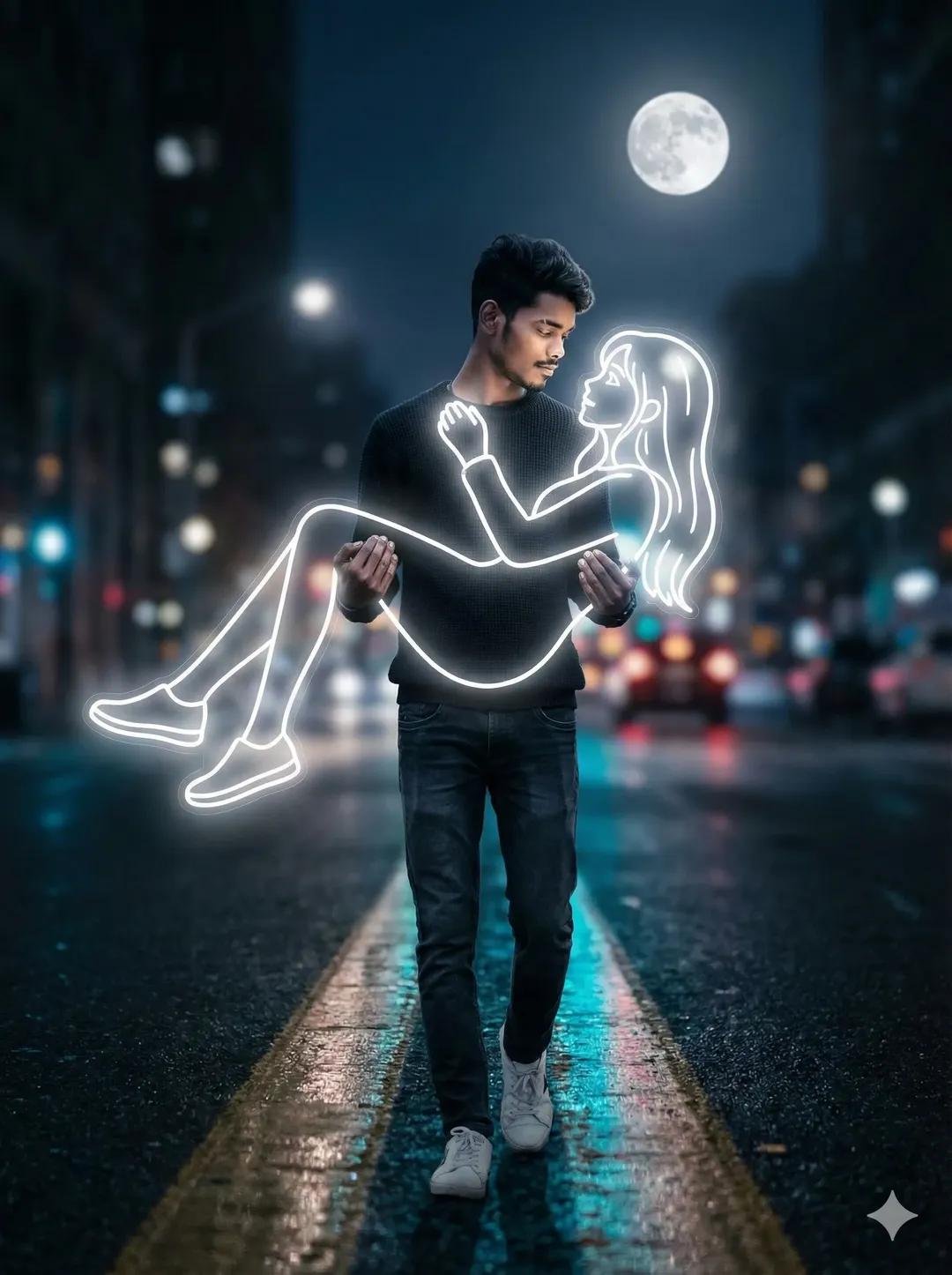 Neon light couples photo Neon light couples photo