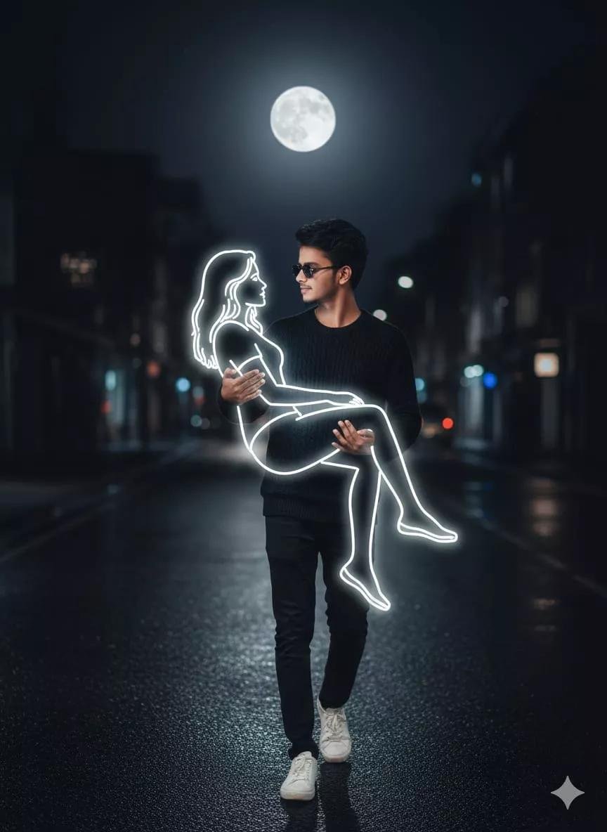 Neon light couples photo Neon light couples photo