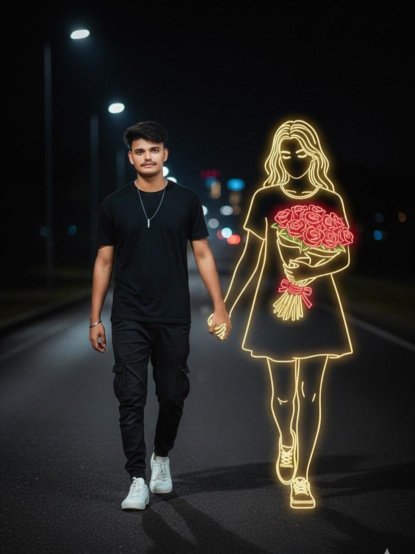 Neon light couples photo Neon light couples photo